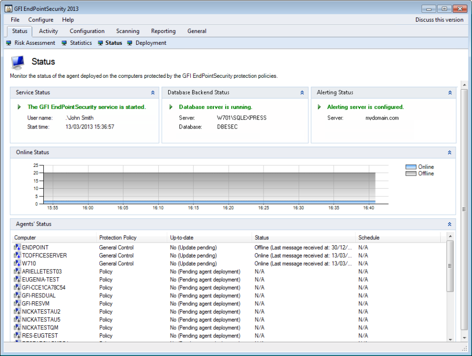 screenshot of GFI EndPointSecurity